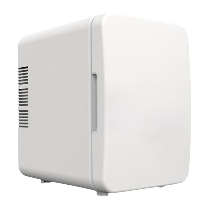 Mini Fridge Adjustable Temperature Makeup Fridge For White4L Mini Fridge is made of PP material, which is lightweight and strong.【Save Space】: Mini fridge has 4 Liter capacity, compact size