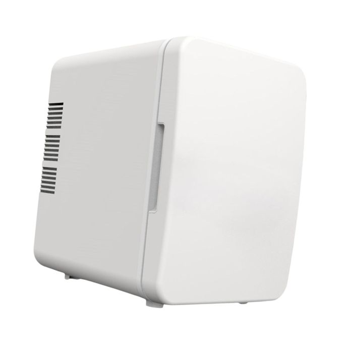 Mini Fridge Adjustable Temperature Makeup Fridge For White4L Mini Fridge is made of PP material, which is lightweight and strong.【Save Space】: Mini fridge has 4 Liter capacity, compact size