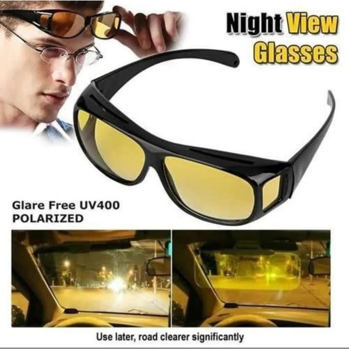 2 PACK HD Night Day Vision Driving Wrap Around Anti Glare Sunglasses with Polarized Lens for Man and WomenDOUBLE USE NIGHT VISION OVER GLASSES】: our night sunglasses are designed for double use. First
