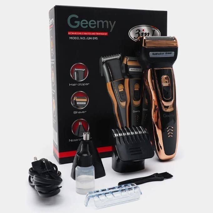 Geemy Rechargeable Smoother Hair Shaving Machine, Shaver- 3 In 1t comes with a rechargeable and replaceable battery that makes life easy even while travelling, while its small and compact size