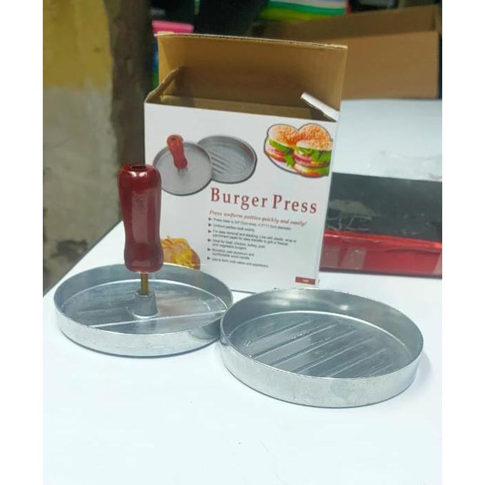 Hamburger Press Patty Maker Non-Stick Burger Press with Wooden Handle, Heavy Duty Stainless Steel Burger Mold for BBQ Grill.