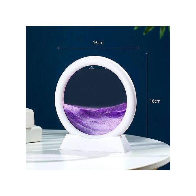 Decorative 3D Moving Sand Art Glass Ornament Deep Sea Sandscape In Motion, Flowing Sand Frame For Home And Office Decor360° Rotating Sand Art: Enjoy an ever-changing landscape of deserts, mountains, a