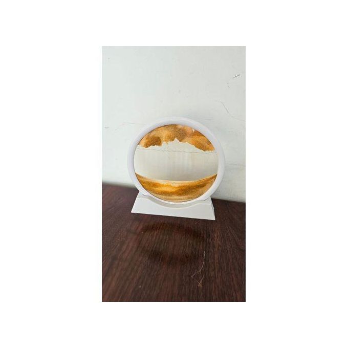 Decorative 3D Moving Sand Art Glass Ornament Deep Sea Sandscape In Motion, Flowing Sand Frame For Home And Office Decor360° Rotating Sand Art: Enjoy an ever-changing landscape of deserts, mountains, a