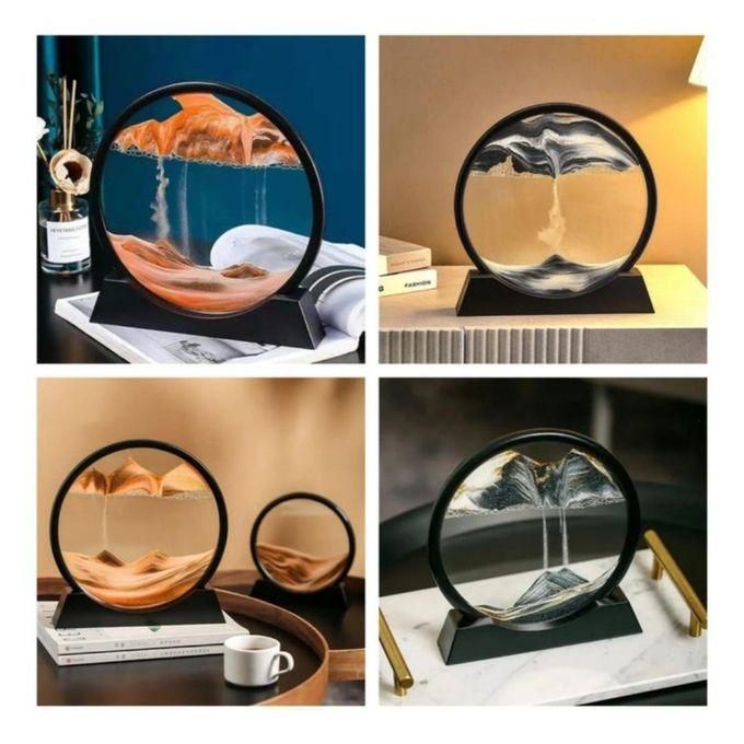 Decorative 3D Moving Sand Art Glass Ornament Deep Sea Sandscape In Motion, Flowing Sand Frame For Home And Office Decor360° Rotating Sand Art: Enjoy an ever-changing landscape of deserts, mountains, a