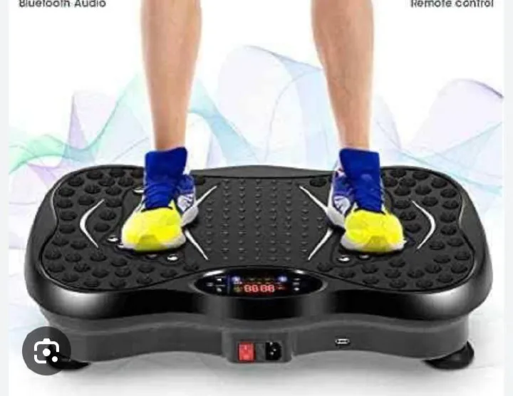 Vibration Plate Exercise Device, Vibration Fitness Trainer with Bluetooth Speaker, 5 Program Modes, 2 Resistance Bands, Home Exercise Equipment for Fitness, Body Toning