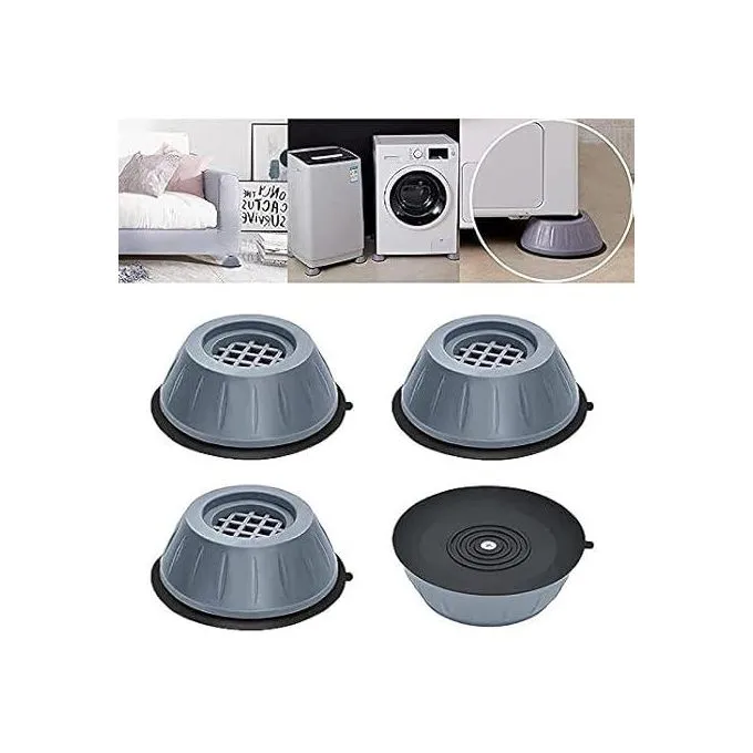 4Pcs Pads for Washer and Dryer, Reduce Shock and Noise with Rubber Mat for Refrigerator & Washing Machine Furniture Base, Prevent Moving Shaking Walking, Universal Size