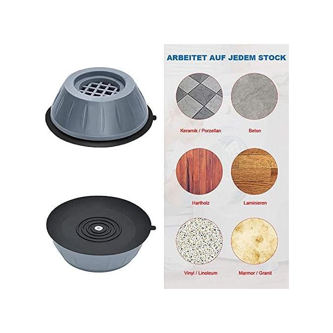 4Pcs Pads for Washer and Dryer, Reduce Shock and Noise with Rubber Mat for Refrigerator & Washing Machine Furniture Base, Prevent Moving Shaking Walking, Universal Size