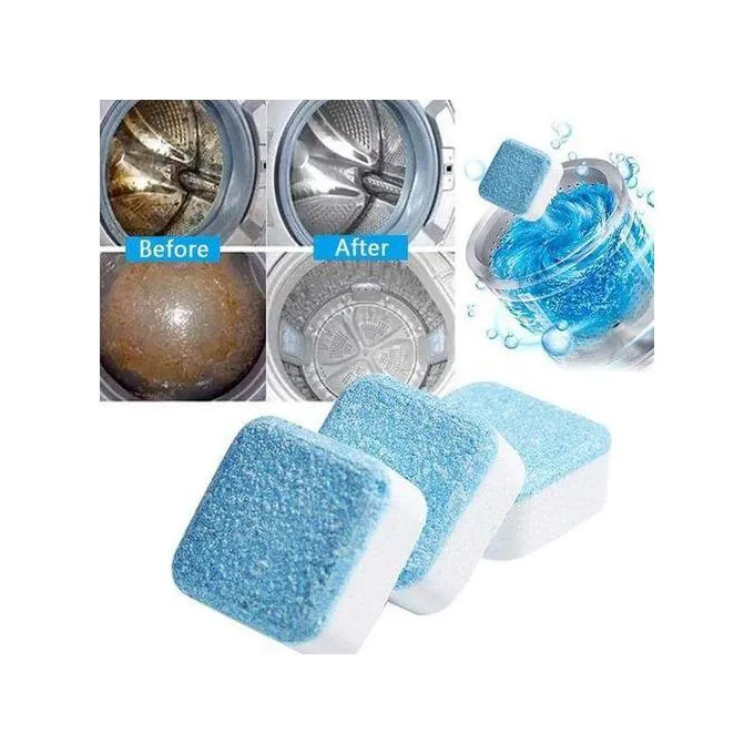 WASHING MACHINE CLEANING TABLETS WASHING MACHINE CLEANER TABLETS, 12 PACK–DEEP CLEANING TABLETS FOR TOP & FRONT LOAD HE WASHER CLEANERS, DESCALER & DEODORIZER, SEPTIC SAFE,