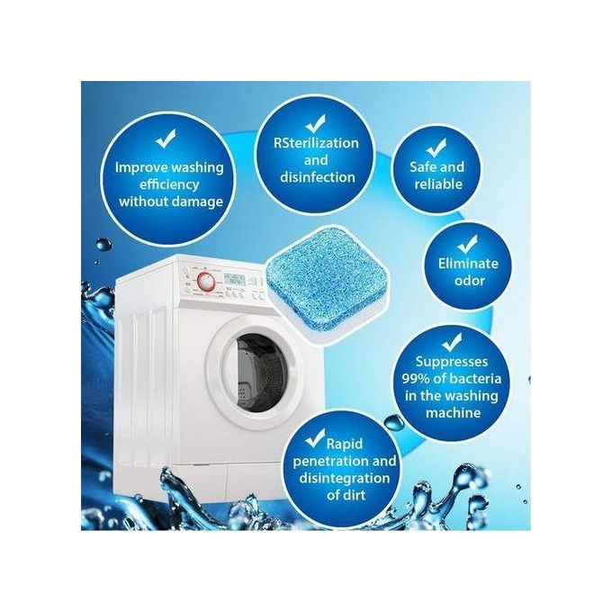 WASHING MACHINE CLEANING TABLETS WASHING MACHINE CLEANER TABLETS, 12 PACK–DEEP CLEANING TABLETS FOR TOP & FRONT LOAD HE WASHER CLEANERS, DESCALER & DEODORIZER, SEPTIC SAFE,