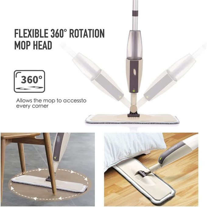 Generic Portable Spray Mop -Eco-Friendly & Fast -in-1 Wet/Dry Microfiber Mop Microfiber Mop with refillable spray bottle and washable Microfiber Pad Cleans multiple surfaces: