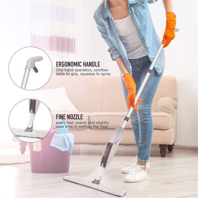 Generic Portable Spray Mop -Eco-Friendly & Fast -in-1 Wet/Dry Microfiber Mop Microfiber Mop with refillable spray bottle and washable Microfiber Pad Cleans multiple surfaces: