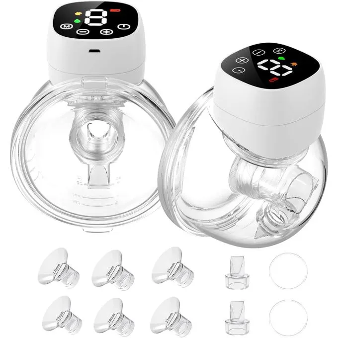 Smart Wearable Invisible Electric Breast Pump Portable High Suction Rechargeable Extractors BPA Free 3 Modes & 12 Levels Low Noise