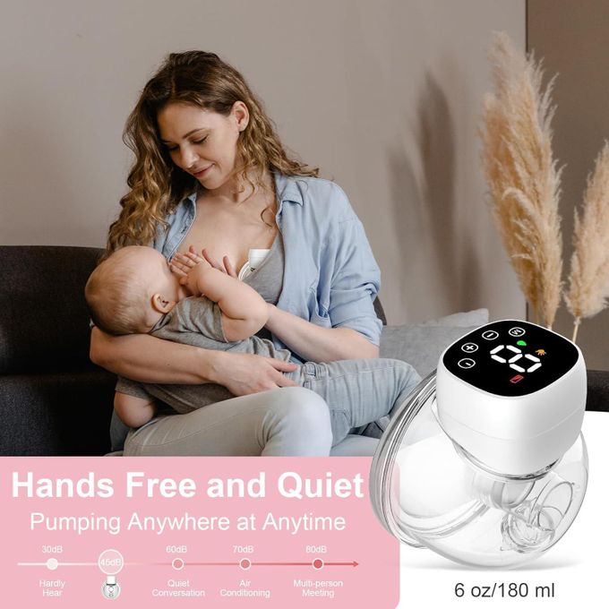 Smart Wearable Invisible Electric Breast Pump Portable High Suction Rechargeable Extractors BPA Free 3 Modes & 12 Levels Low Noise