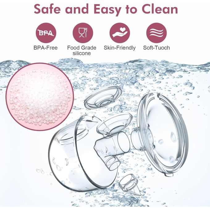 Smart Wearable Invisible Electric Breast Pump Portable High Suction Rechargeable Extractors BPA Free 3 Modes & 12 Levels Low Noise