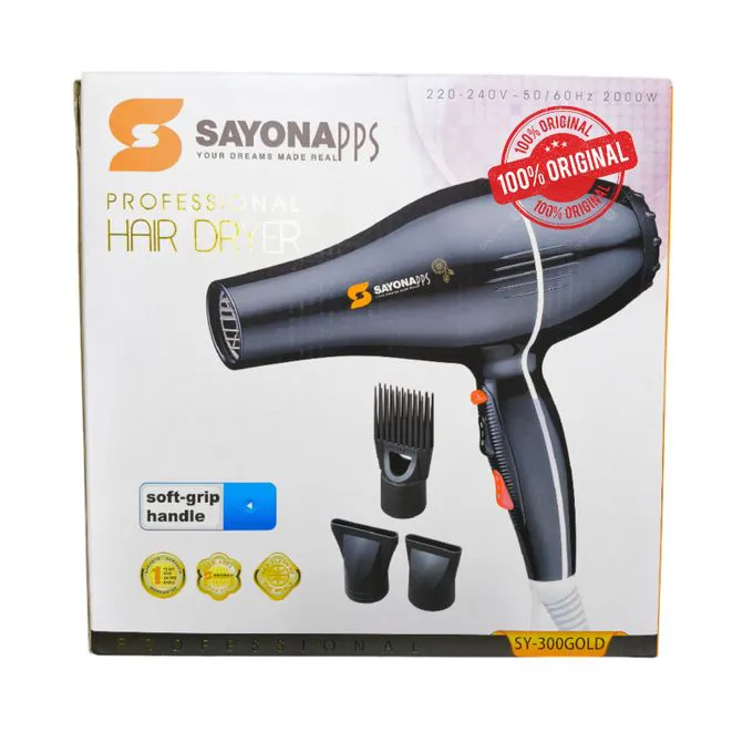 Sayona professional hair blow dryer
Sayona Original Blowdry SY-300 Blowdry Hair Dryer With Powerful 2000 Watts (Best For Commercial