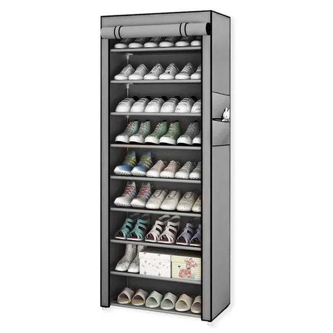 10 Tier Dustproof 27 Pairs Shoes rack, shoe Storage Organizer, Shoe Rack cabinet Stand, steel shoe standShoe racks are storage items which are designed to hold all your shoes.