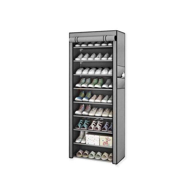 10 Tier Dustproof 27 Pairs Shoes rack, shoe Storage Organizer, Shoe Rack cabinet Stand, steel shoe standShoe racks are storage items which are designed to hold all your shoes.