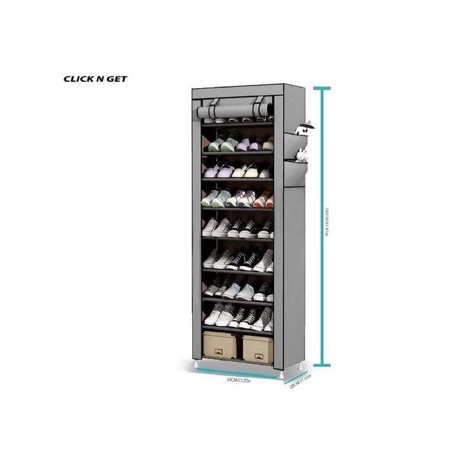 10 Tier Dustproof 27 Pairs Shoes rack, shoe Storage Organizer, Shoe Rack cabinet Stand, steel shoe standShoe racks are storage items which are designed to hold all your shoes.