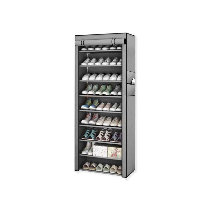 10 Tier Dustproof 27 Pairs Shoes rack, shoe Storage Organizer, Shoe Rack cabinet Stand, steel shoe standShoe racks are storage items which are designed to hold all your shoes.