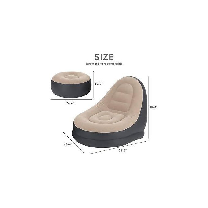 1 living room sofa furniture modern inflatable folding sofa plush sand outdoor garden footrest stool: Environmentally friendly PVC