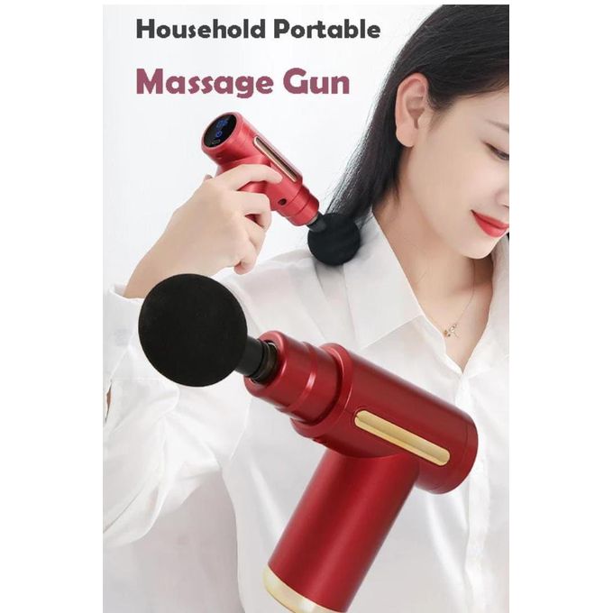 Gun Massager for Full Body Pain Relief – Deep Tissue Percussion Massage Gun with 6 Speeds, 4 Heads, Rechargeable Cordless Design for Home, Gym & Travel Use (Multicolor)