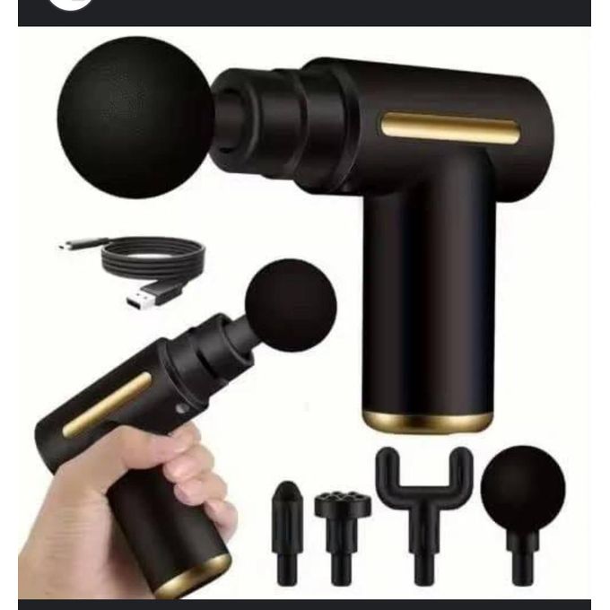 Gun Massager for Full Body Pain Relief – Deep Tissue Percussion Massage Gun with 6 Speeds, 4 Heads, Rechargeable Cordless Design for Home, Gym & Travel Use (Multicolor)