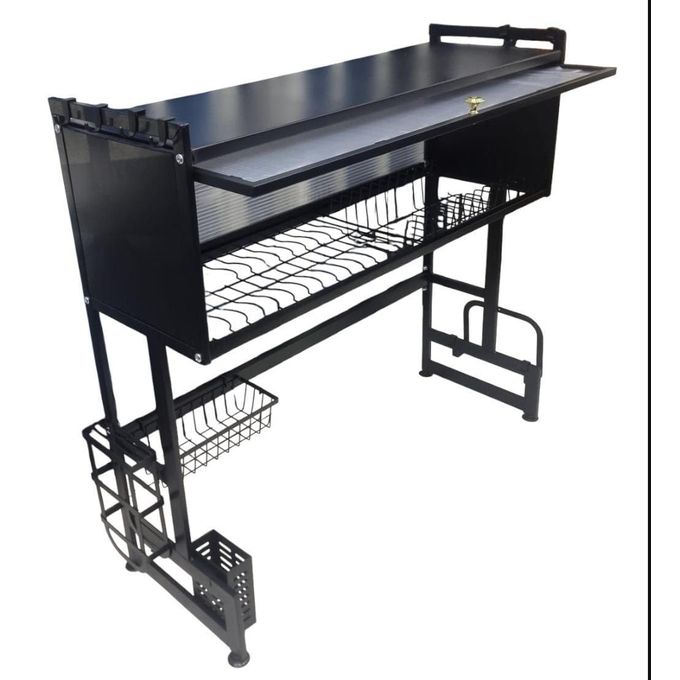 Heavy duty over the sink Rack with closable cabinetCapacity for Saving Space】: This design to free up 80% of the
countertop and create a neat and clean kitchen without taking up space.