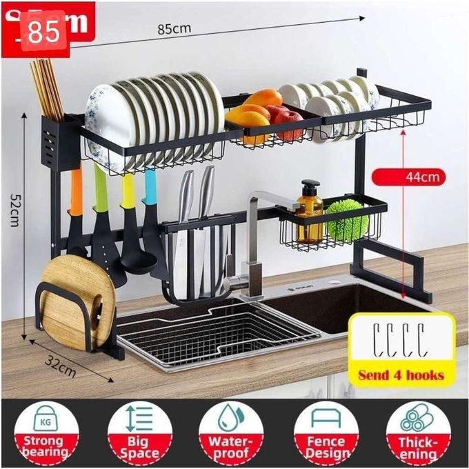Rust proof Heavy Metallic 85cm over the sink rack85cm Over-the-Sink Dish Drying Rack, designed to maximize space and streamline your dishwashing routine