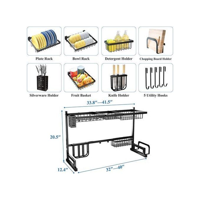 Rust proof Heavy Metallic 85cm over the sink rack85cm Over-the-Sink Dish Drying Rack, designed to maximize space and streamline your dishwashing routine