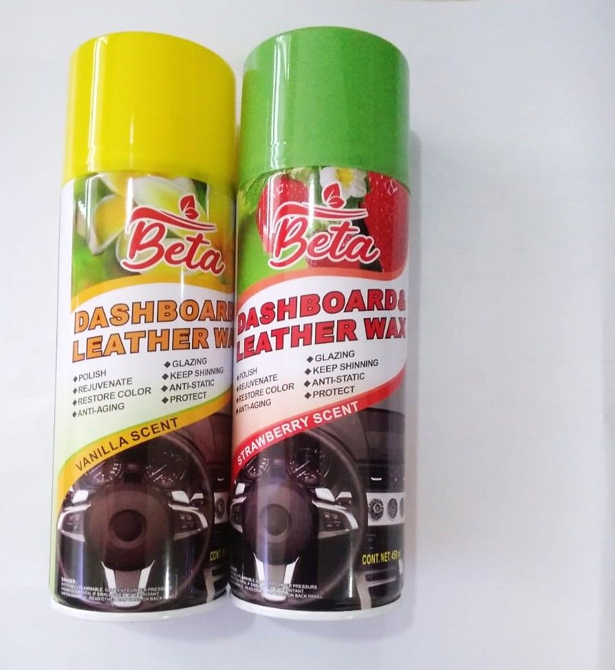 Beta Dashboard & Leather Wax Cleaner and Protector .Available in Vanilla and Strawberry Scent (450ml)