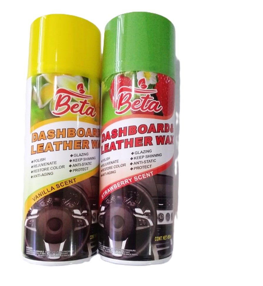 Beta Dashboard & Leather Wax Cleaner and Protector .Available in Vanilla and Strawberry Scent (450ml)