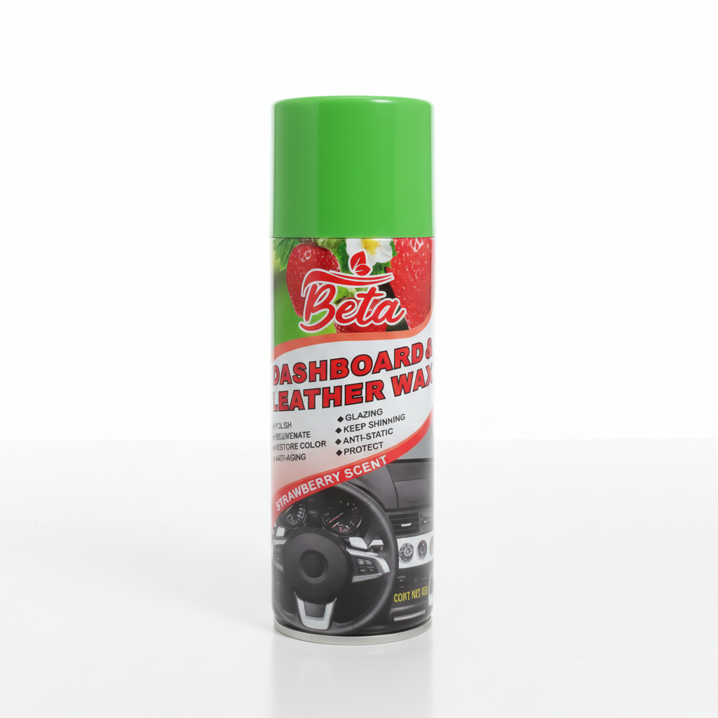 Beta Dashboard & Leather Wax Cleaner and Protector .Available in Vanilla and Strawberry Scent (450ml)