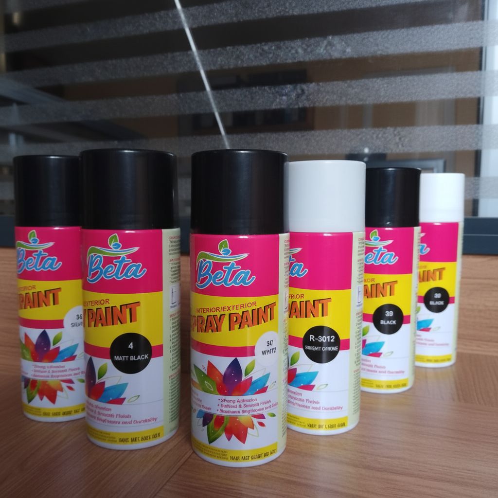 Multi-Surface Quick-Dry Spray Paint – Available in Black, Matt Black, White, Matt White, Bright Chrome, Bright Gold, and Silver  (Wholesale-12 Pieces )