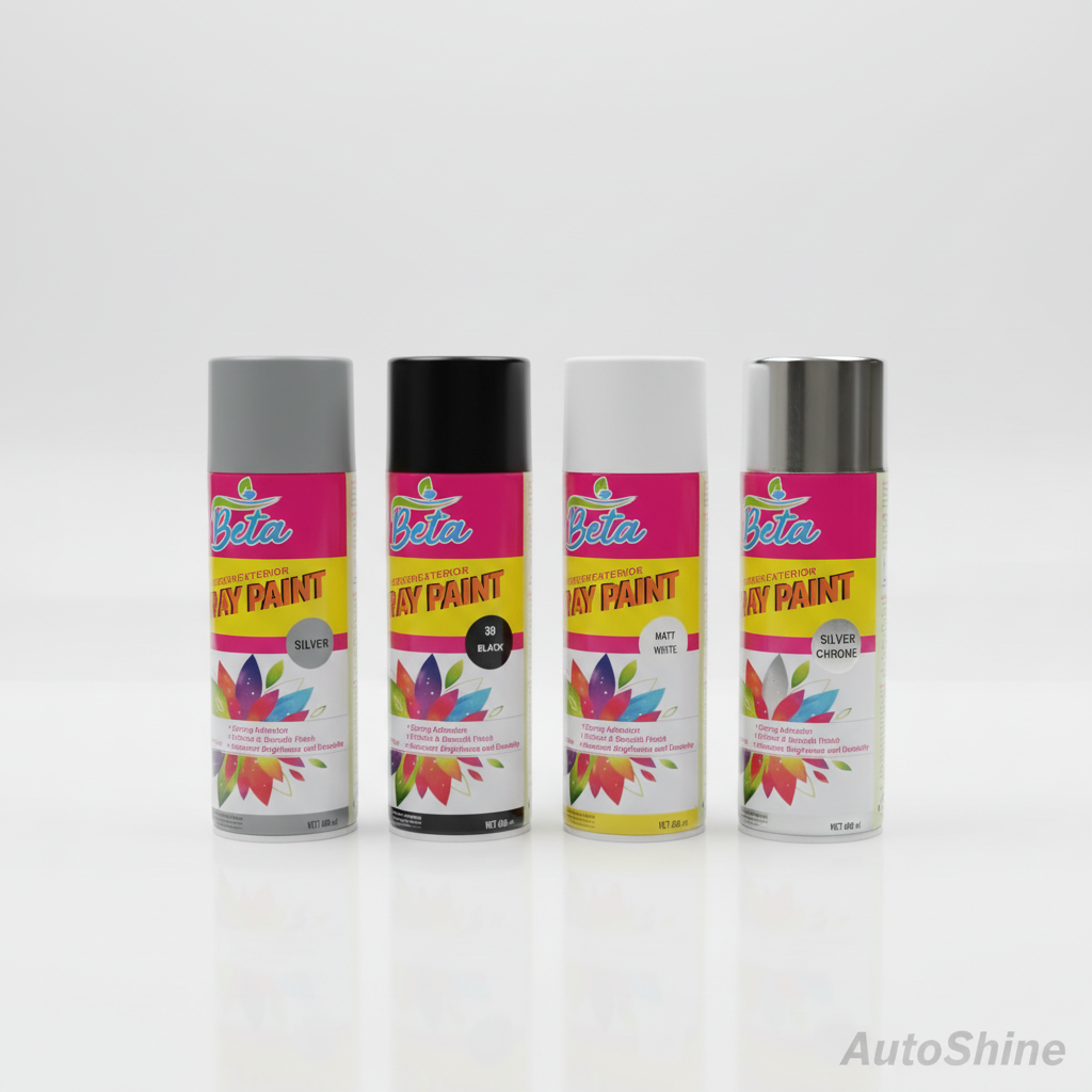 Multi-Surface Quick-Dry Spray Paint – Available in Black, Matt Black, White, Matt White, Bright Chrome, Bright Gold, and Silver  (Wholesale-12 Pieces )