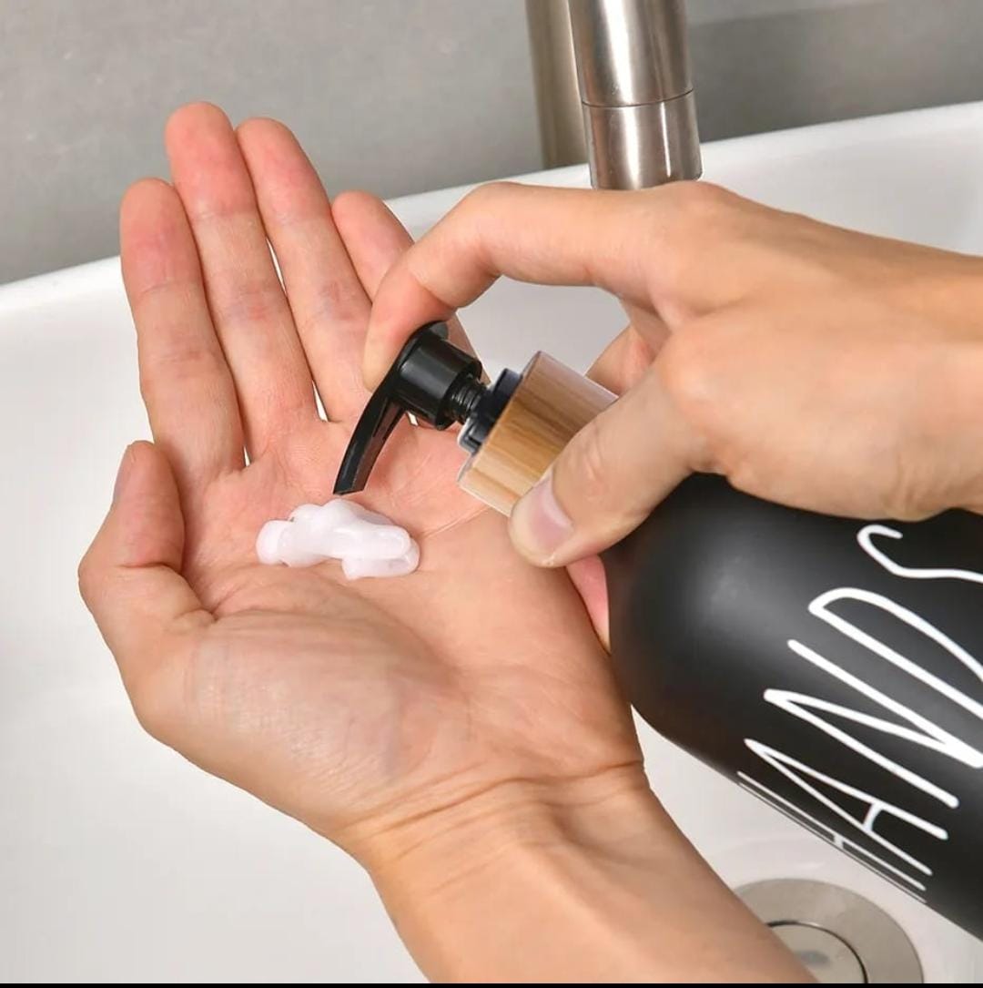 3-in-1 HANDS SOAP - LOTION Refillable ceramic bottleSoap Dispenser Bathroom Set, Contains Hand Soap and Lotion Dispenser