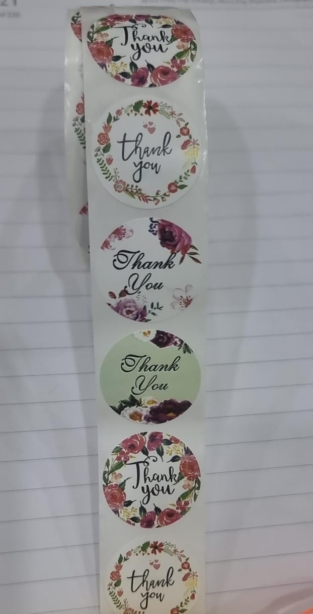 500 Pcs Thank You Stickers, Thank You Stickers Roll, Thank You Labels for Small Business, Handmade Goods, Greeting Cards, Business Greeting Cards, Gift Wraps.