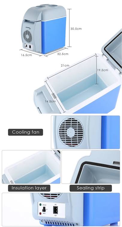 7.5L Portable car fridge /cooler box (car cigar DC power or AC Power) ,Portable 7.5L Mini Auto Fridge Car Refrigerator Multi-Function Home cooler