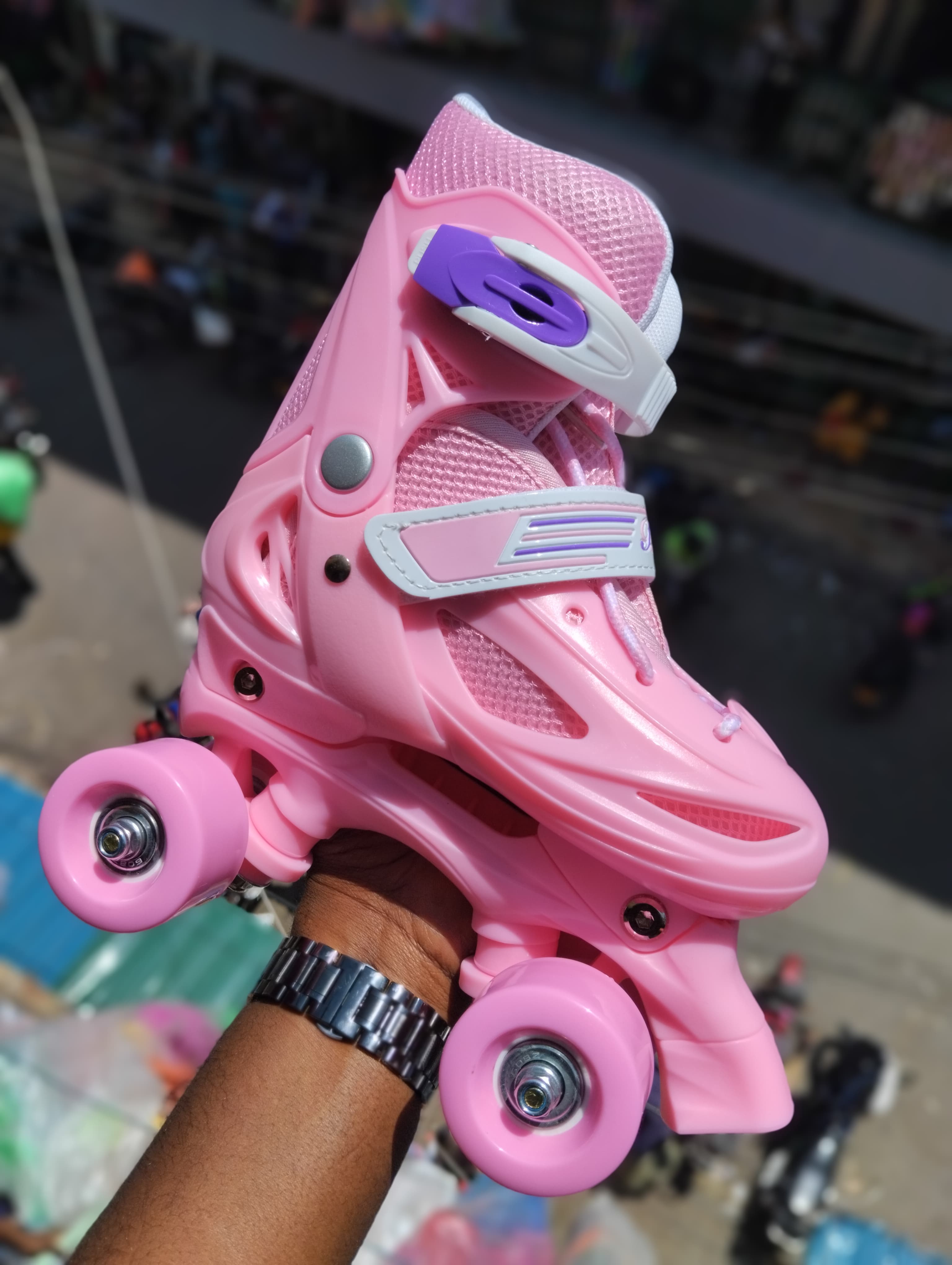 Quard  Skating Shoe,Boys Girls Kids Skates Children Roller Skates Skating Shoes Sliding Adjustable Quad Sneakers 4 Wheels 2 Row Line Outdoor