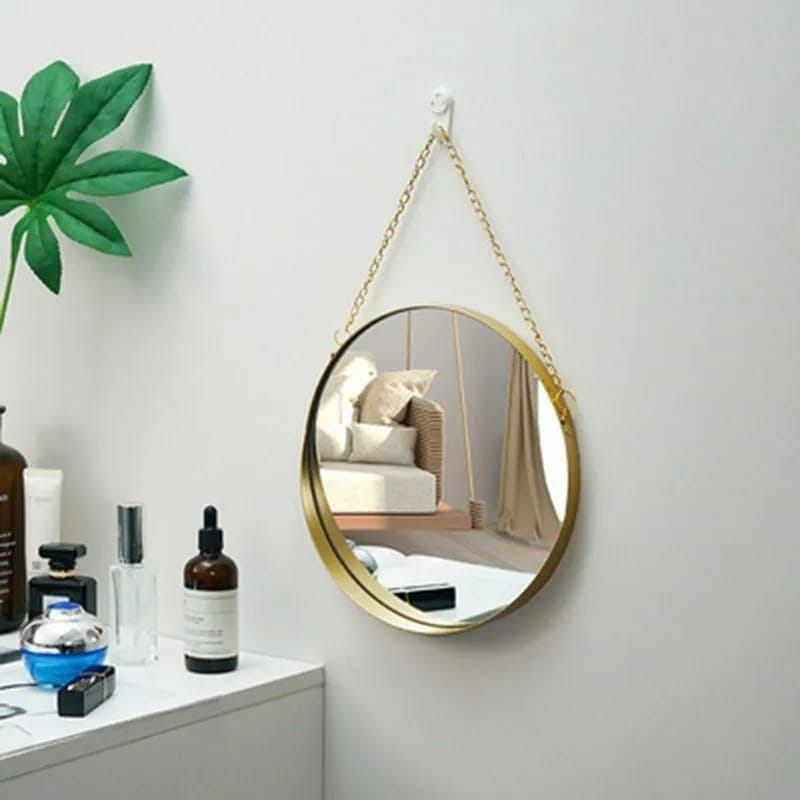 Round Wall Hanging Mirror Nordic Decorative Mirror Bathroom Cosmetic Mirrors Wall Mounted