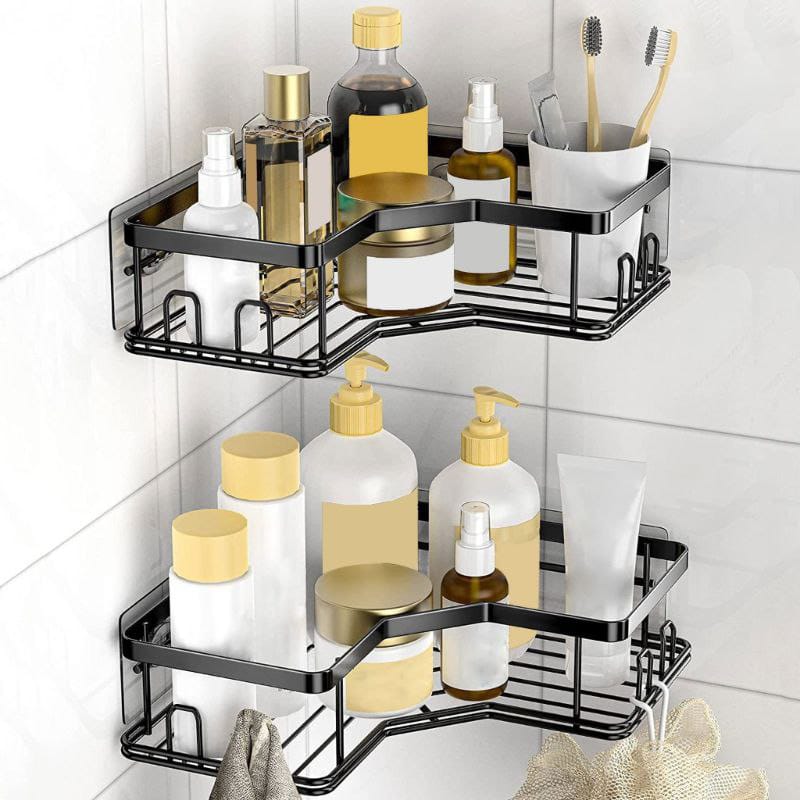 Bathroom Organiser without Drill Bathroom Corner Shelf Adhesive Stand for Corner Rack for Bathroom, Shampoo Holder for Bathroom Accessories-Multipurpose Bathroom Shelf