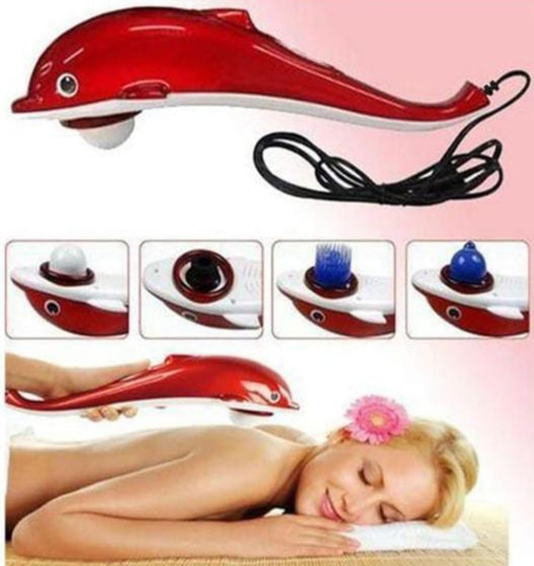 Dolphin Infrared Hammer Handheld Full Body Massager, Red