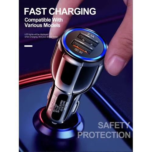 Super Fast Dual Car Charger Adapter 3.0 + 3.1A Dual USB Port Car Charger Adapter