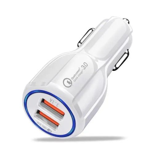 Super Fast Dual Car Charger Adapter 3.0 + 3.1A Dual USB Port Car Charger Adapter