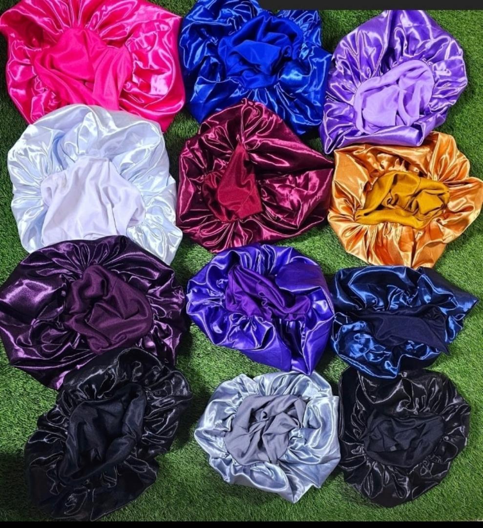 Satin Headscarf Hat Sleeping Bonnet Women Curly Hair Wrap Silk Cap Fashion Head Scarf Headwear Night Sleep Hat Adjust Head Cover Hat For Curly Springy Hair Styling Accessories Soft Elastic Band