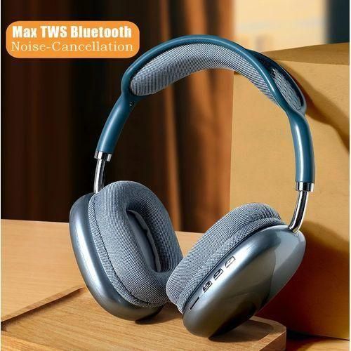 Bluetoothworld & Technology P9 Wireless Bluetooth Headphones With Mic, Stereo, Noise Canceling, Sports, Gaming Headphones-Blue