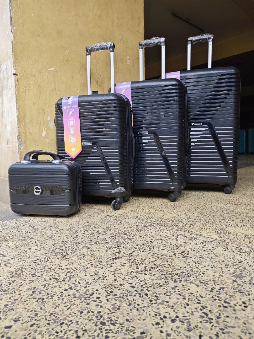 unbreakable 4 -in -1 rubber spinner luggage set-impact -resistant hard shell