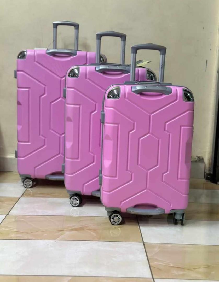double handle fibre hardshell suitcase - durable spinner travel luggage