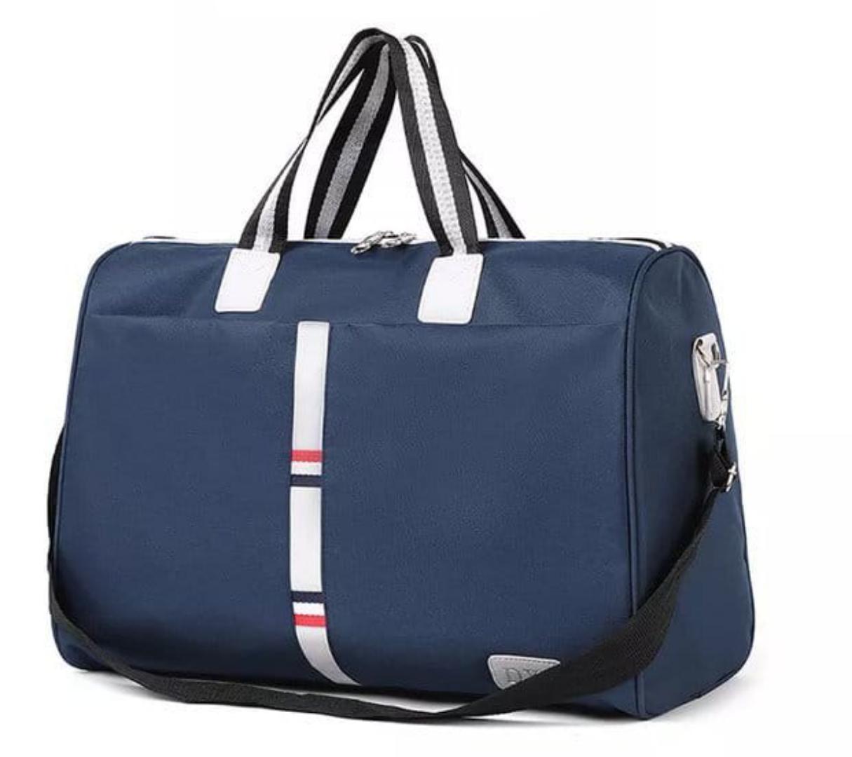 classic stripe unisex travel duffle bag - large capacity