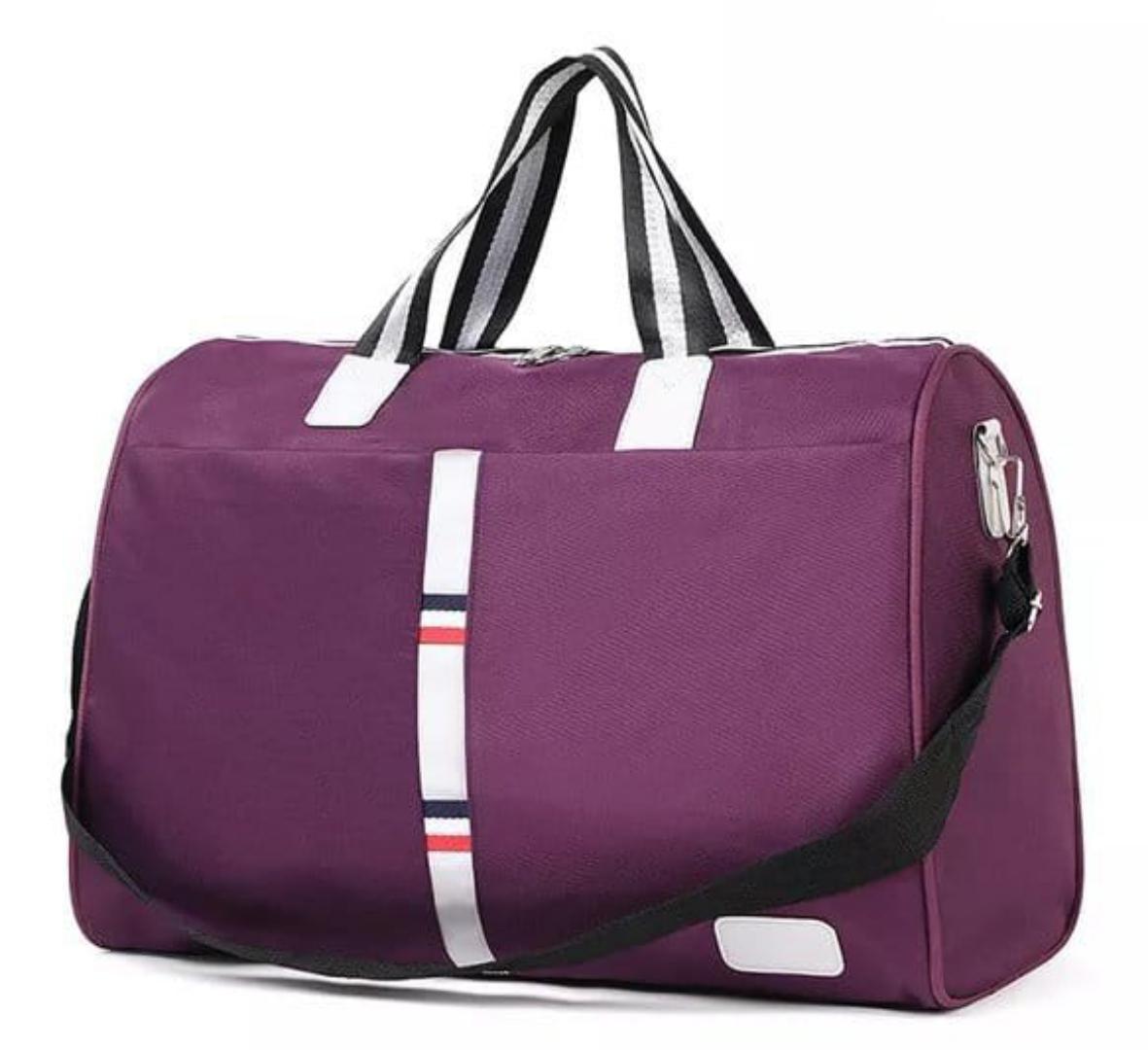 classic stripe unisex travel duffle bag - large capacity