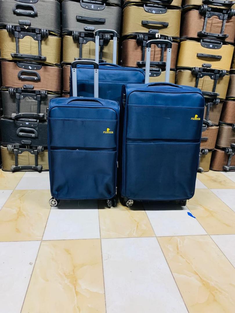 Pioneer 3-in-1 expandable softshell travel suitcase set